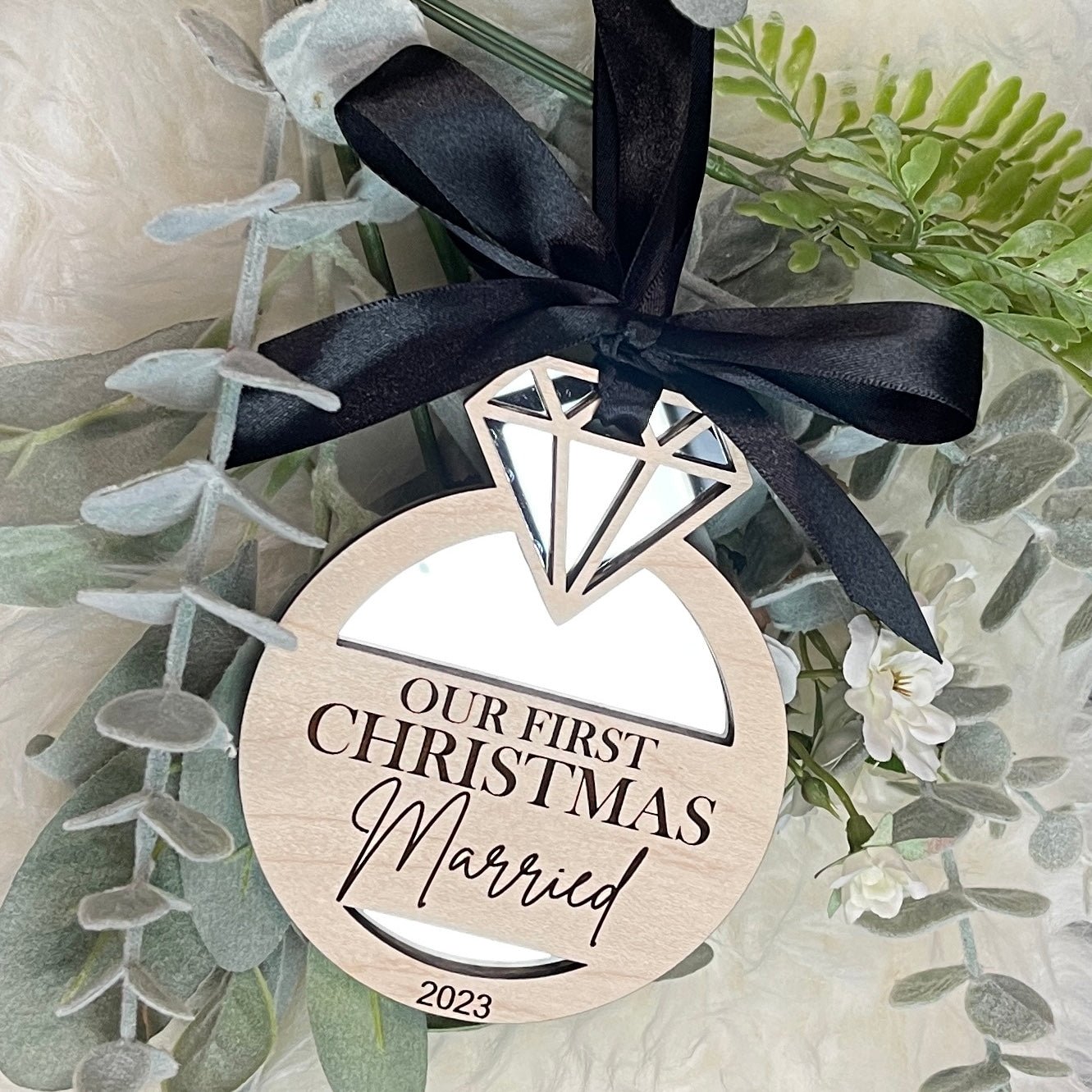 Married, Engaged Christmas Ornament Keepsake - Embellish My Heart