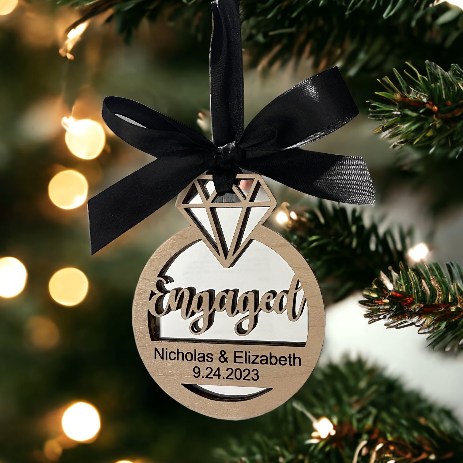 Married, Engaged Christmas Ornament Keepsake - Embellish My Heart