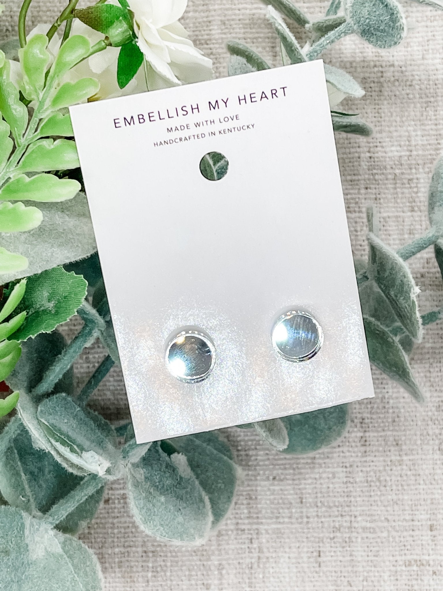 Mirror Bling Stud Earrings - Embellish My Heart