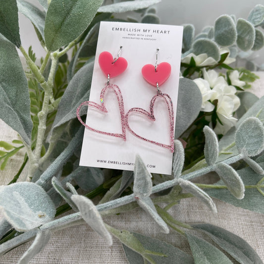 Open Heart Dangle Earring - Embellish My Heart