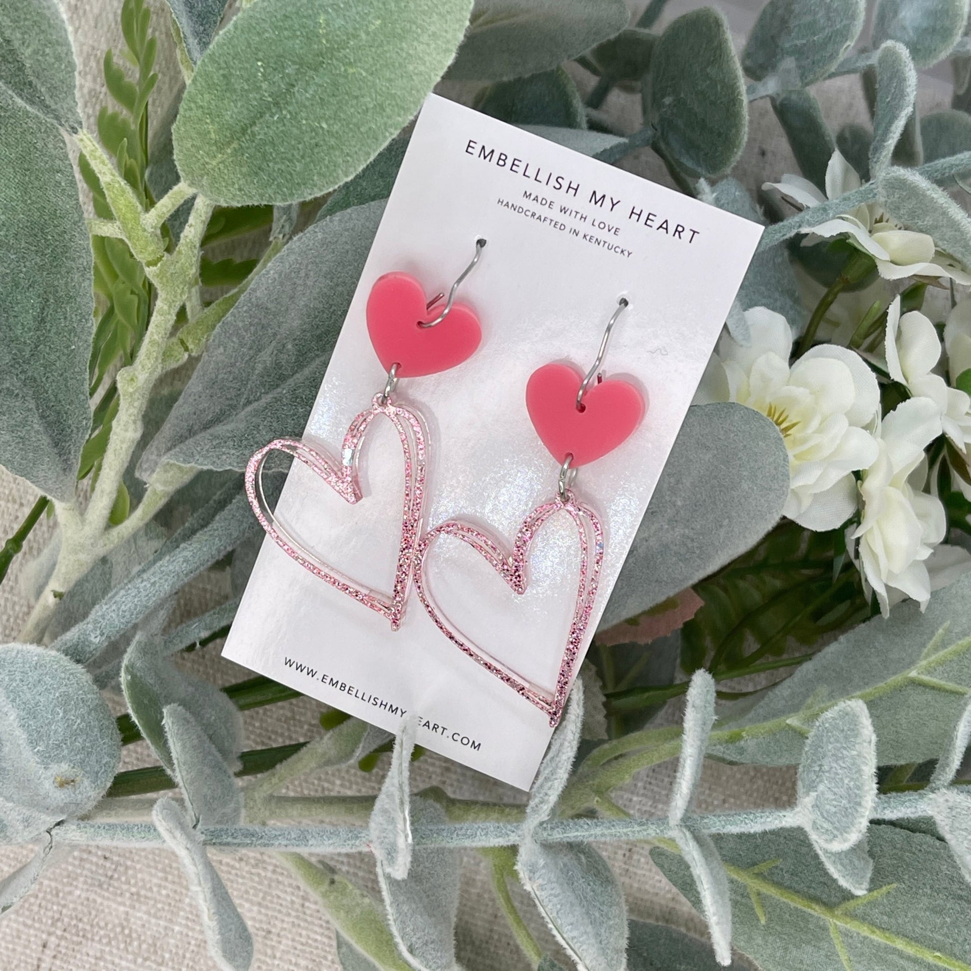 Open Heart Dangle Earring - Embellish My Heart