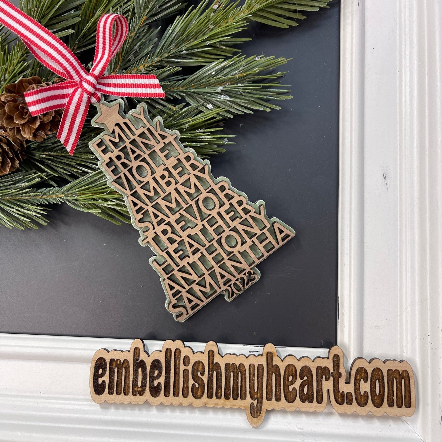 Personalized Family Tree Ornament, Name Tree, Christmas Gift For Family Members - Embellish My Heart