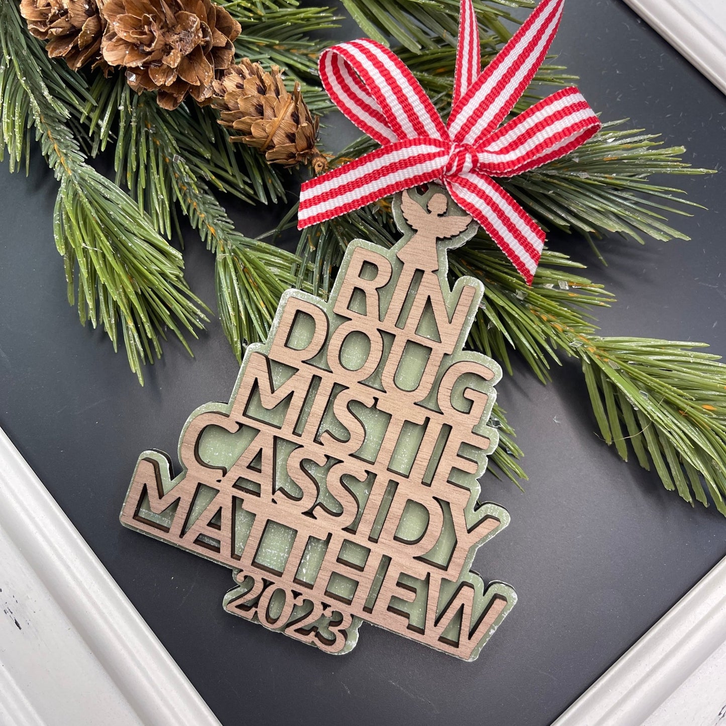 Personalized Family Tree Ornament, Name Tree, Christmas Gift For Family Members - Embellish My Heart