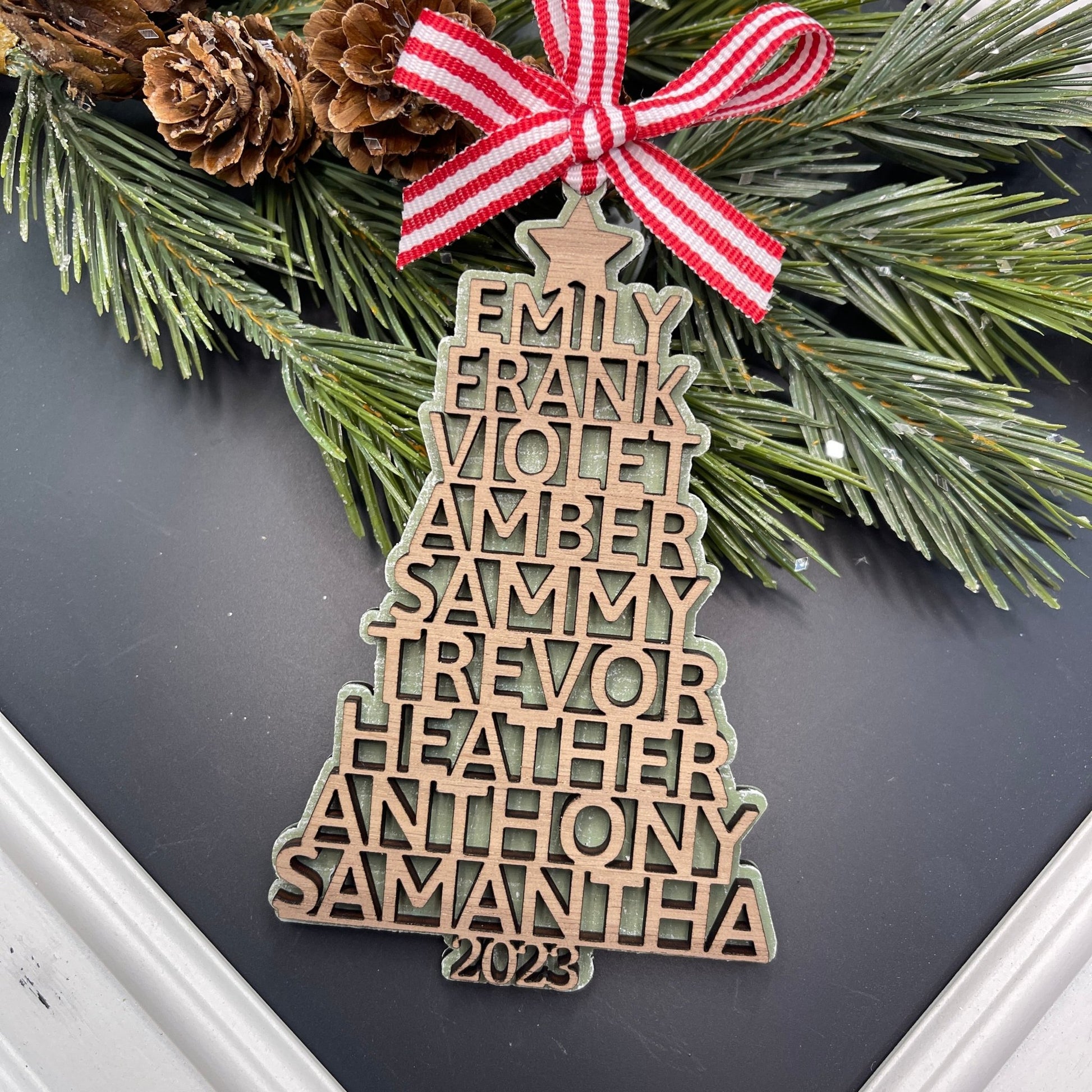 Personalized Family Tree Ornament, Name Tree, Christmas Gift For Family Members - Embellish My Heart