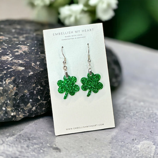 Shamrock Clover St. Patrick's Day Dangle Earrings - Embellish My Heart