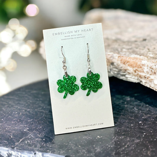 Shamrock Clover St. Patrick's Day Dangle Earrings - Embellish My Heart