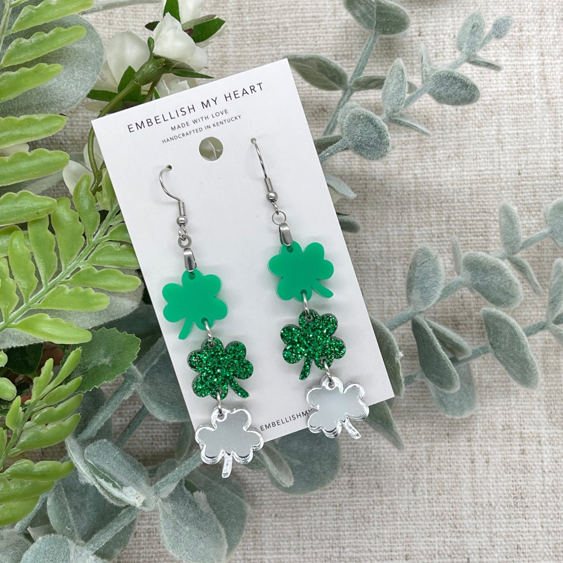 Shamrock Shake Dangle Earrings - Embellish My Heart