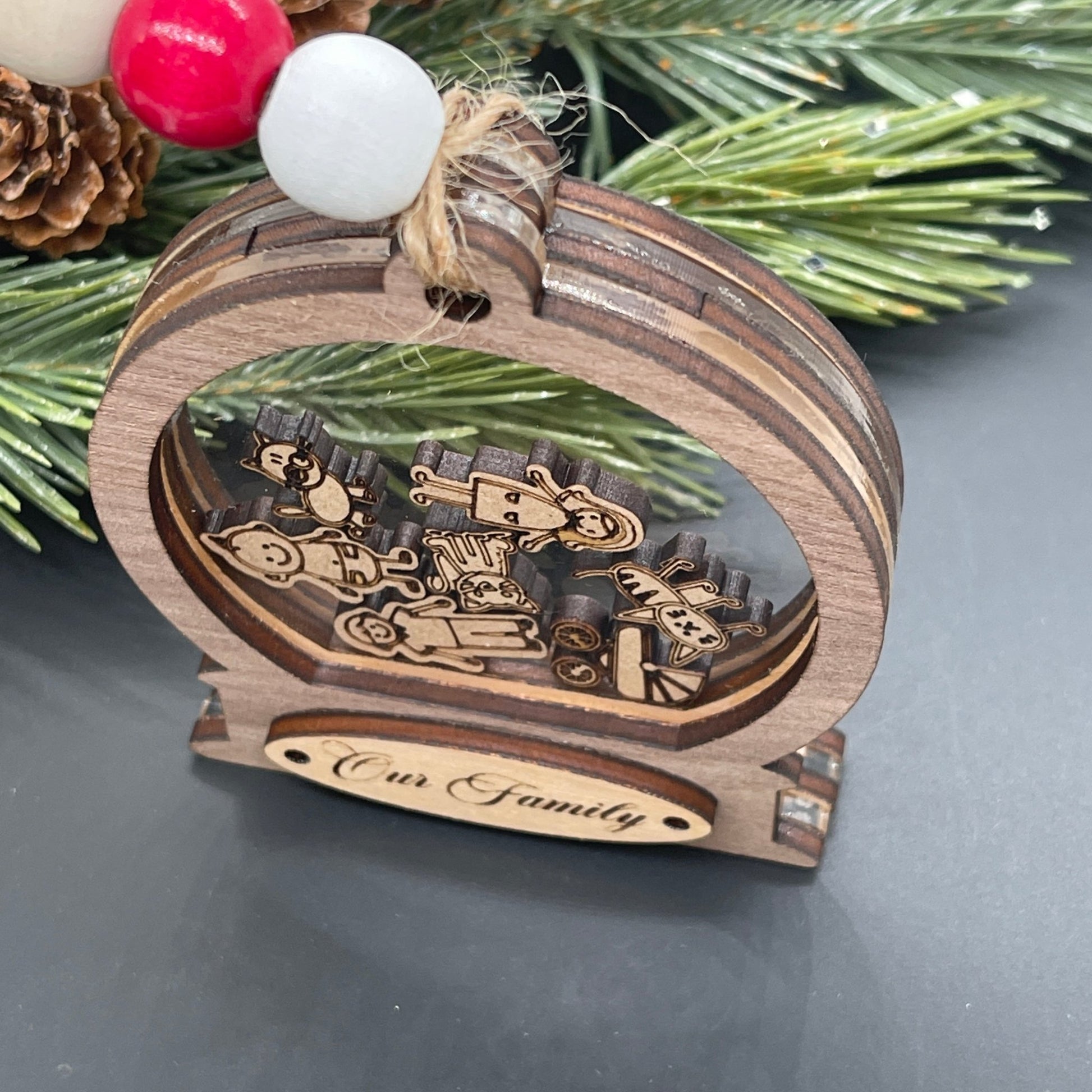 Snow Globe Shaker Family Ornament - Embellish My Heart