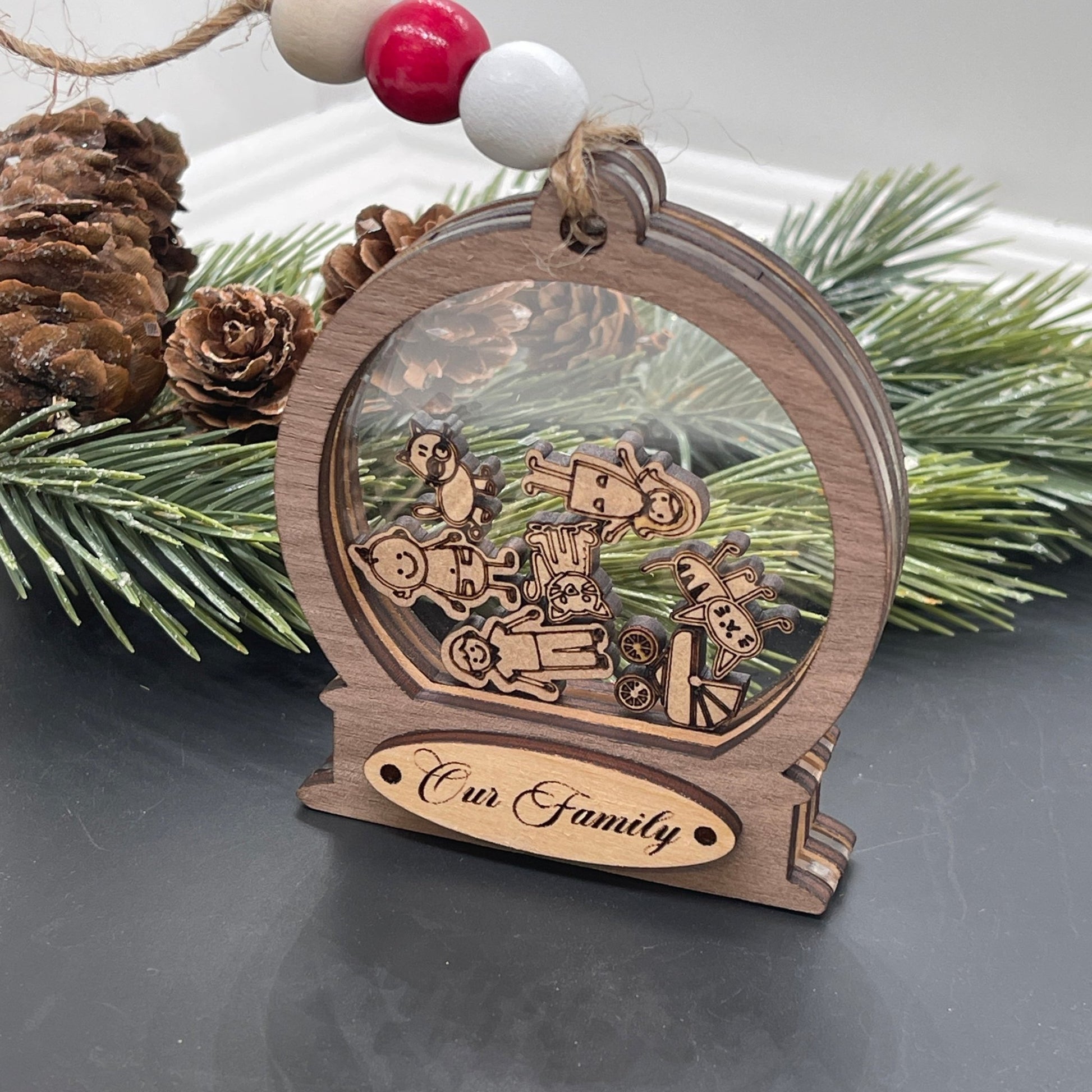 Snow Globe Shaker Family Ornament - Embellish My Heart