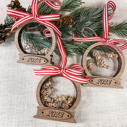 Snow Globe Shaker Family Ornament - Embellish My Heart