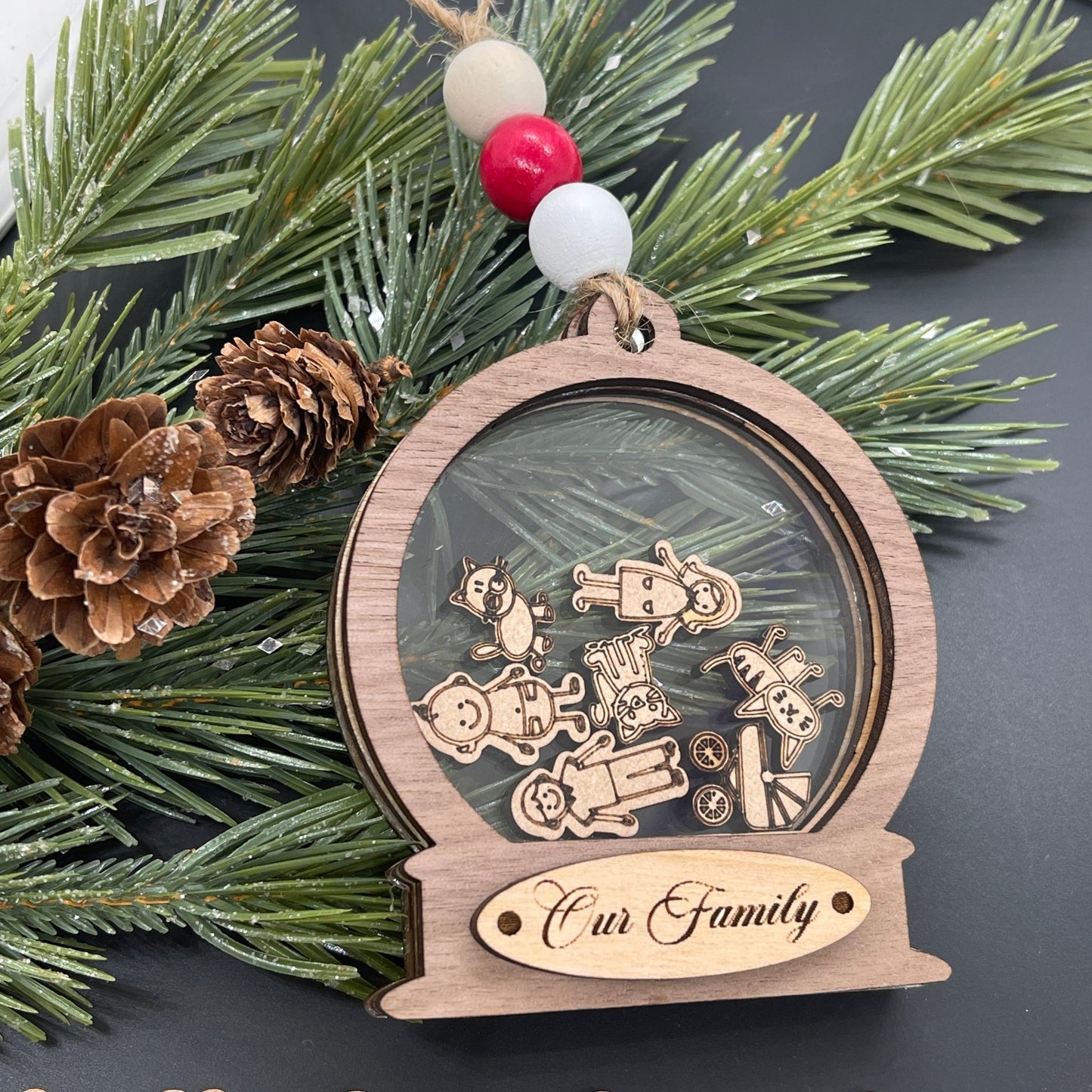 Snow Globe Shaker Family Ornament - Embellish My Heart