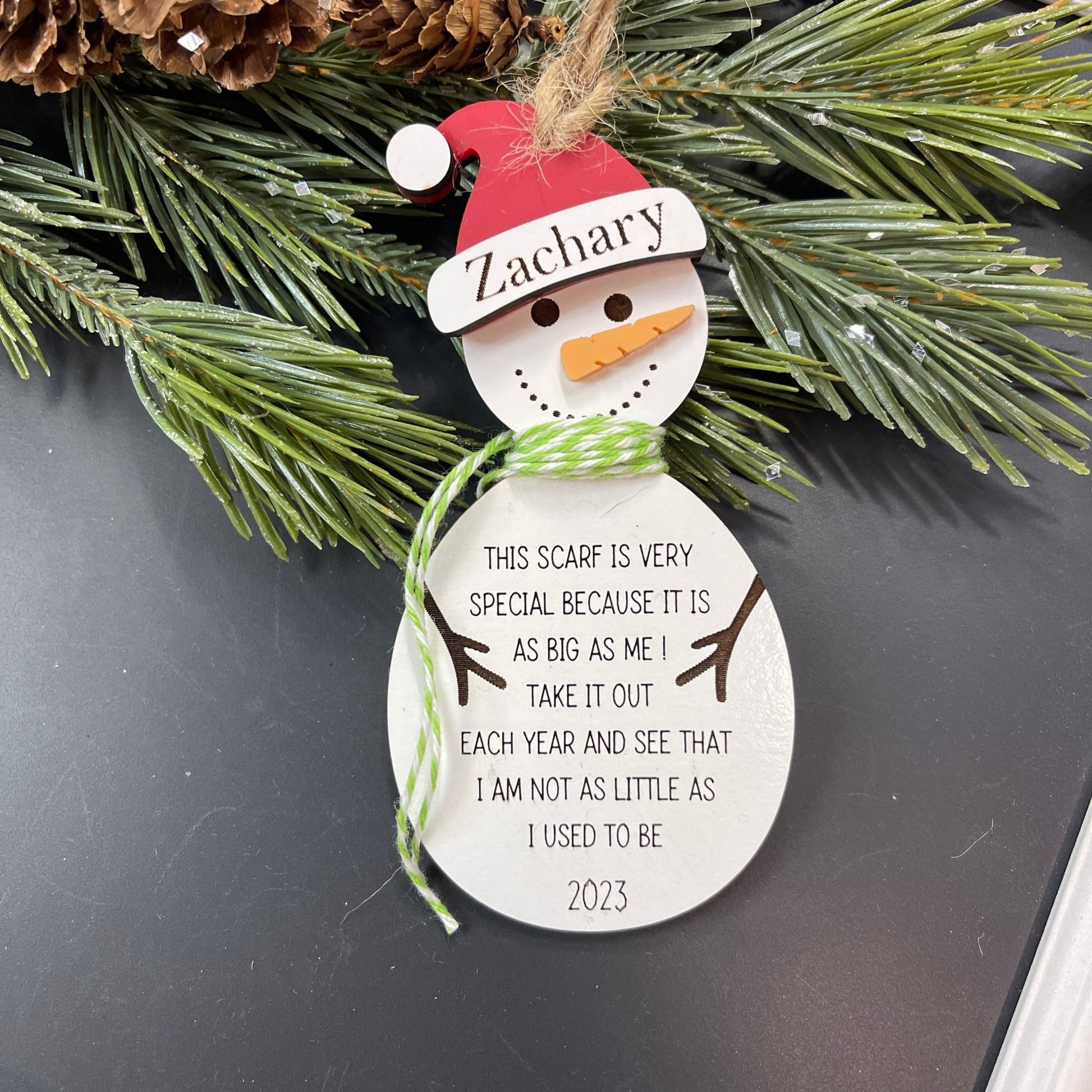 Snowman Height Ornament, Child’s Growth Ornament - Embellish My Heart