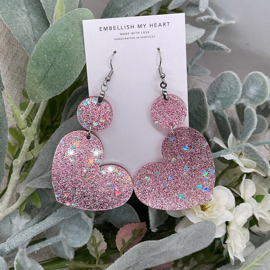 Sparkler Heart Dangle Earring - Embellish My Heart